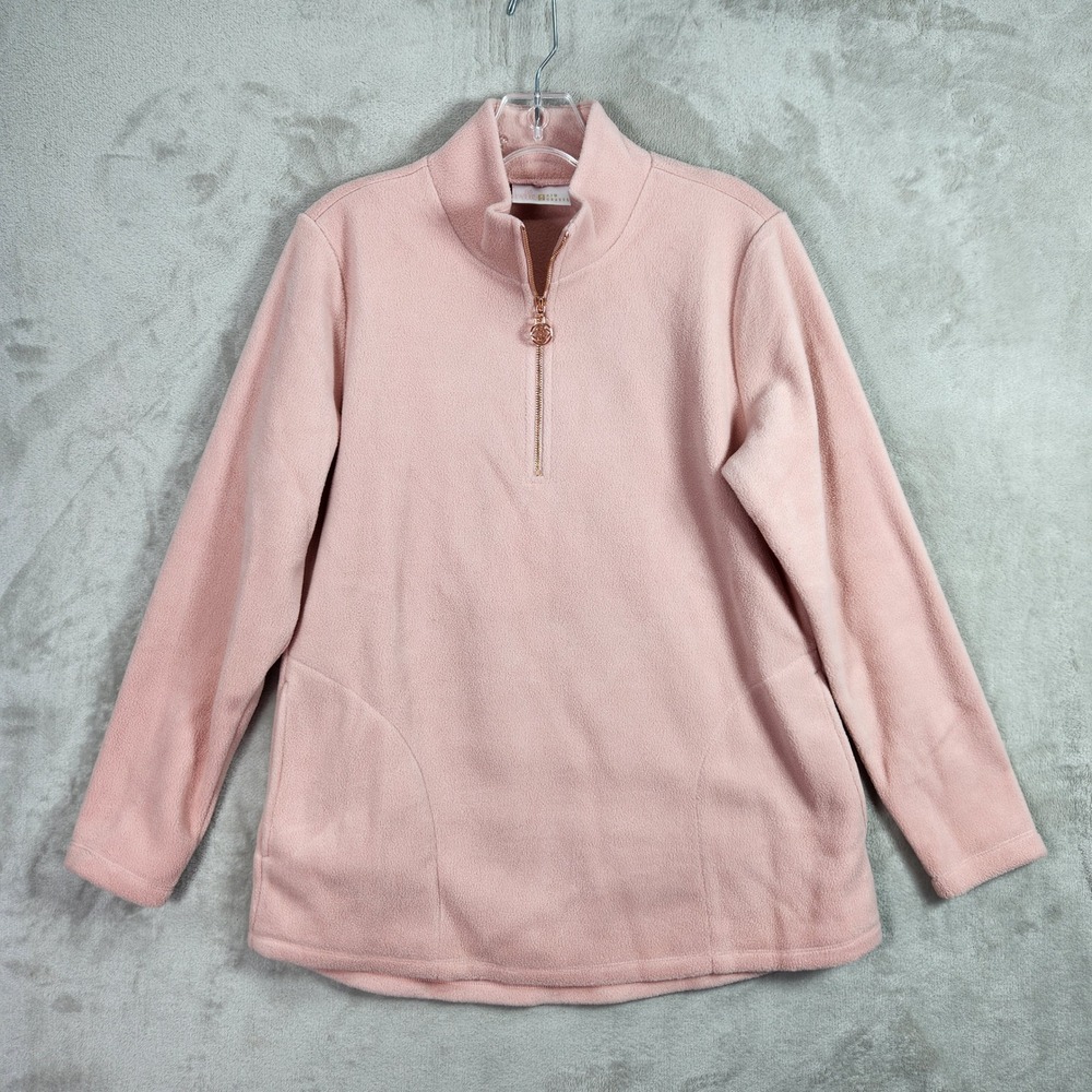Belle Kim Gravel Womens XS Silver Pink Elevate Everyday Fleece Half Zip A714037
